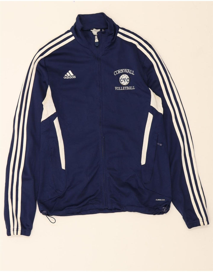 ADIDAS Mens Tracksuit Top Jacket Small Navy Blue Polyester Vintage Adidas and Second-Hand Adidas from Messina Hembry 