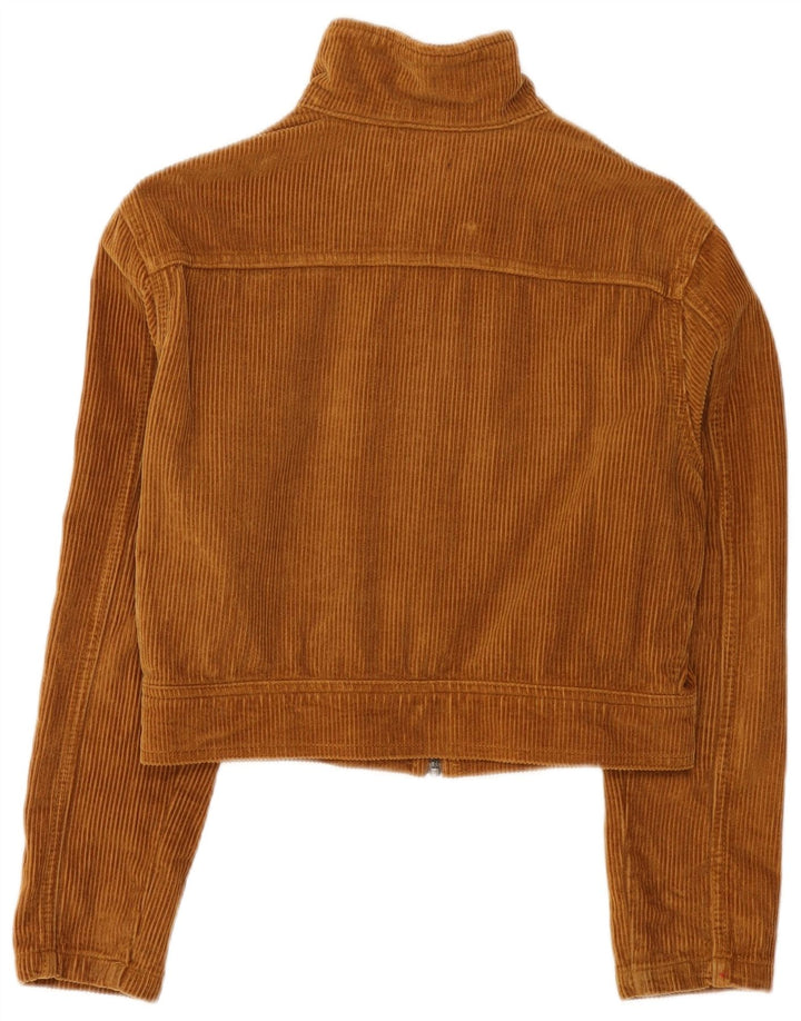 Superdry Γυναικείο Κοτλέ Μπουφάν UK 8 Small Brown Βαμβακερό
