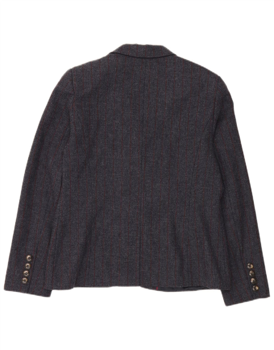 Crew Clothing Γυναικείο τζάκετ 2 κουμπιών UK 14 Large Grey Pinstripe Wool
