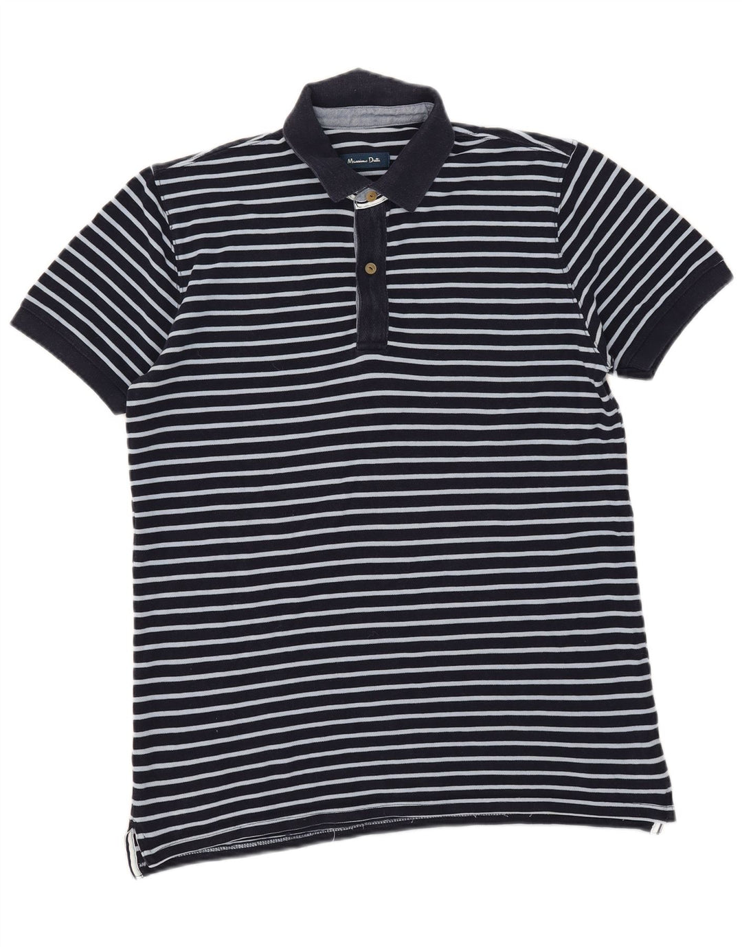 Ανδρικό μπλουζάκι πόλο Massimo Dutti Μεγάλο Navy Blue ριγέ