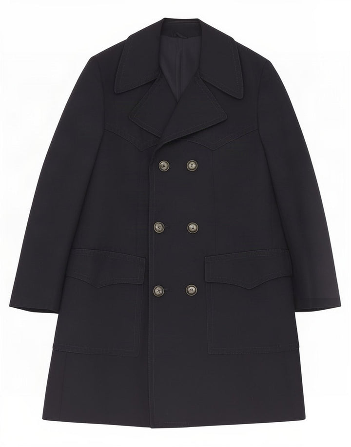 Vintage Ανδρικό Διπλό Παλτό IT 50 Large Navy Blue