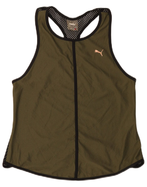 Puma Γυναικείο Γιλέκο UK 12 Medium Khaki Colorblock Πολυεστέρας