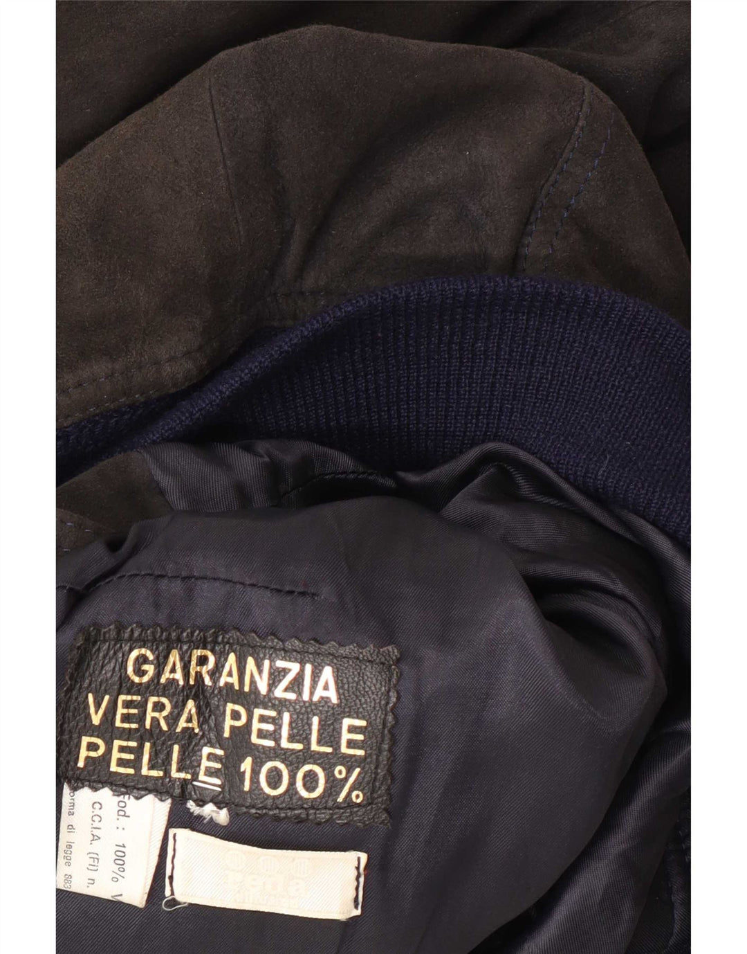 Reda Γυναικείο Suede Bomber Jacket UK 10 Small Black Colourblock Leather