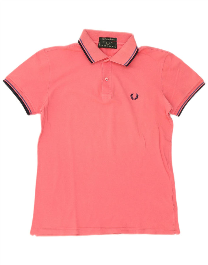 Fred Perry Ανδρικό πουκάμισο Polo Light and Stretch Μικρό ροζ βαμβακερό