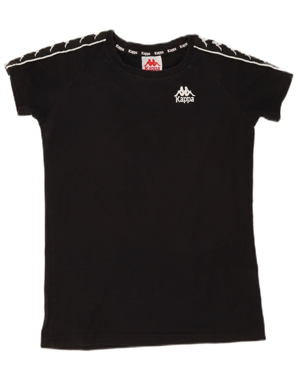 Kappa Γυναικείο T-Shirt Top UK 10 Small Black Cotton