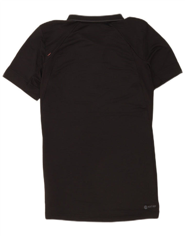 Adidas Ανδρικό πουκάμισο Polo σε κανονική εφαρμογή, μεσαίο μαύρο πολυεστέρα