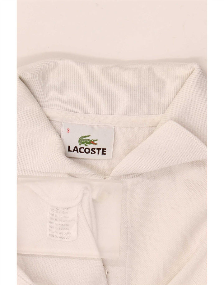 Ανδρικό πουκάμισο πόλο Lacoste, μέγεθος 3, μικρό λευκό βαμβακερό