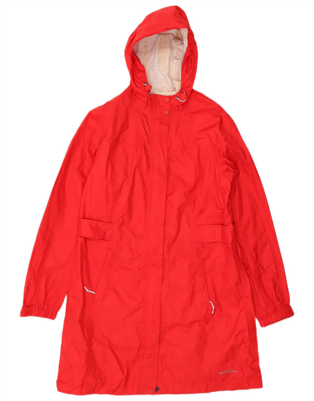 Eddie Bauer Γυναικείο Αδιάβροχο με κουκούλα UK 14 Medium Red Nylon