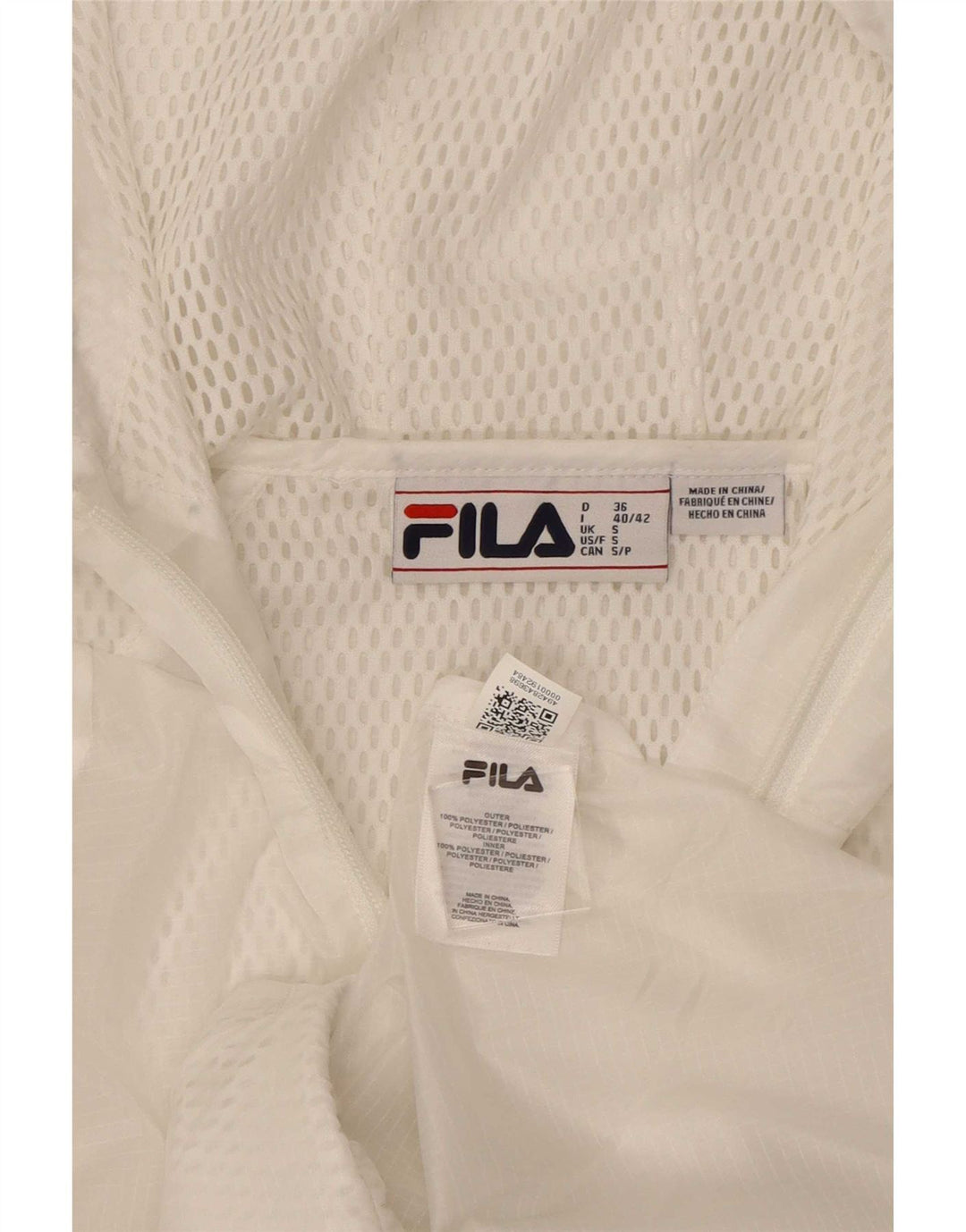 Fila Γυναικεία αθλητική φόρμα με κουκούλα Top Jacket UK 10 Small White Polyester