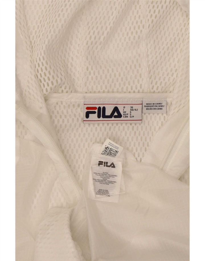 Fila Γυναικεία αθλητική φόρμα με κουκούλα Top Jacket UK 10 Small White Polyester