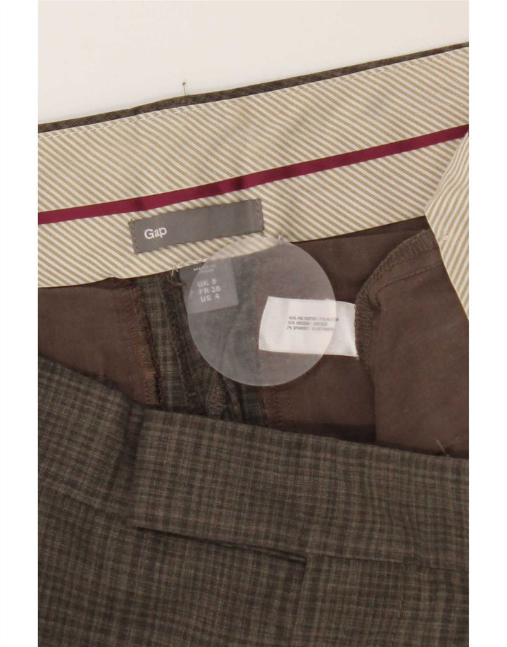 Gap γυναικείο ίσιο παντελόνι UK 8 Small W30 L27 Grey Check Polyester