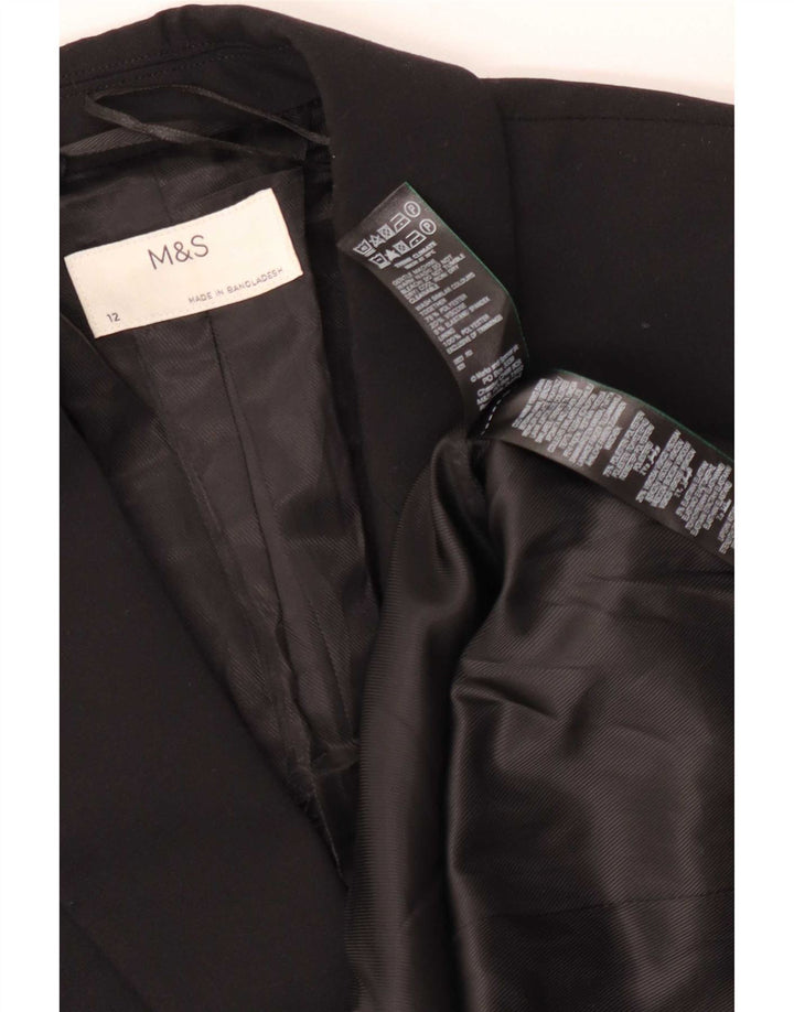 Marks & Spencer Γυναικείο Μπουφάν Blazer 12 Κουμπιού UK 12 Μεσαίου Μαύρου Πολυεστέρα
