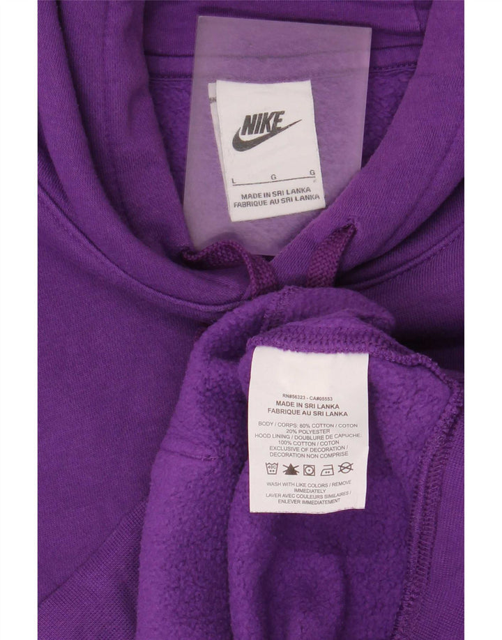 Ανδρικό μπλουζάκι με κουκούλα Nike, μεγάλο μωβ βαμβακερό
