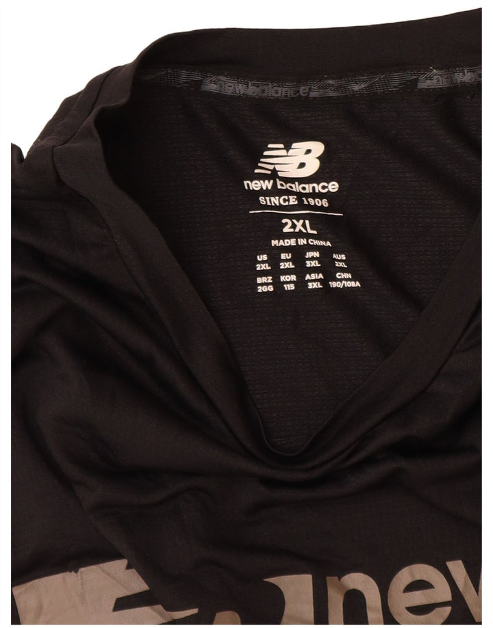Ανδρικό γραφικό T-Shirt New Balance Top 2XL Μαύρο Πολυεστέρα