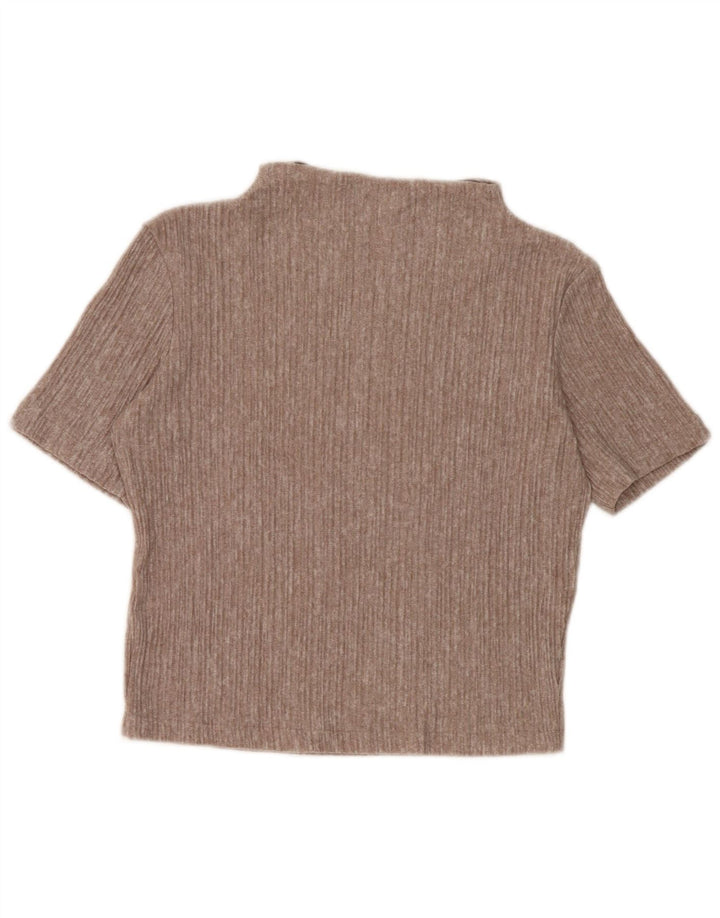 Zara Γυναικεία Μπλούζα Crop Top UK 10 Small Brown
