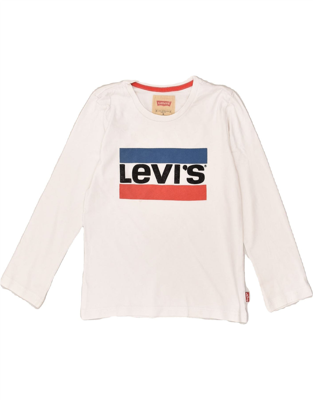LEVI'S Boys Graphic Top Long Sleeve 7-8 Years White Cotton | Vintage Levi's | Thrift | Second-Hand Levi's | Used Clothing | Messina Hembry 