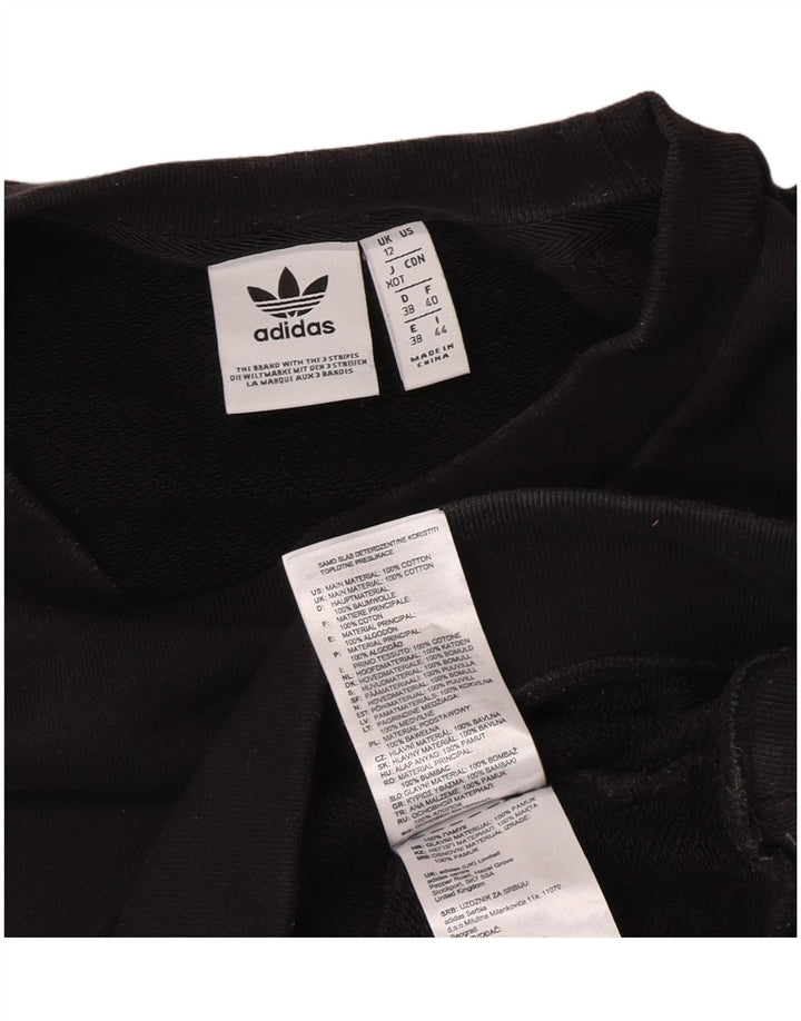 Γυναικείο γραφικό υπερμεγέθη φούτερ Adidas UK 12 μεσαίο μαύρο βαμβακερό