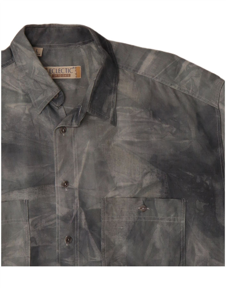 Vintage Ανδρικό κοντομάνικο πουκάμισο Μεγάλη γκρι βαμβακερή γραβάτα