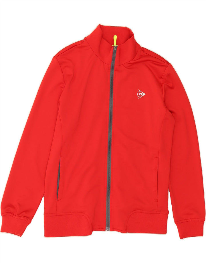 DUNLOP Womens Tracksuit Top Jacket UK 10 Small Red Polyester Vintage Dunlop and Second-Hand Dunlop from Messina Hembry 