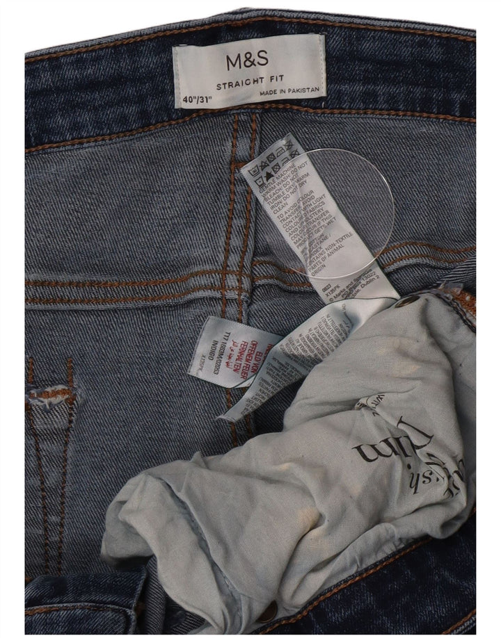 Ανδρικό τζιν ίσιο Marks & Spencer W40 L31 Μπλε βαμβακερό