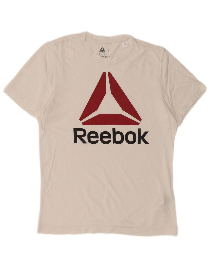 Ανδρικό γραφικό μπλουζάκι REEBOK Top Μικρό λευκό βαμβακερό