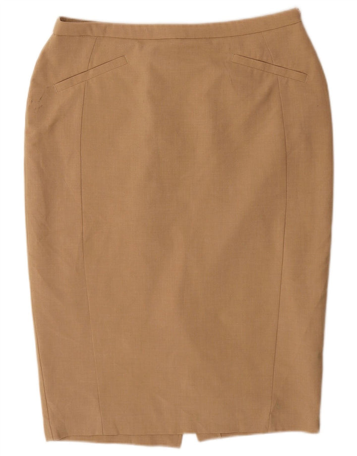 Marks & Spencer Γυναικεία Pencil Φούστα UK 14 Large W32 Beige Polyester