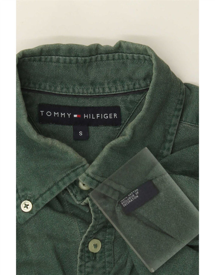 Ανδρικό πουκάμισο Tommy Hilfiger, μικρό πράσινο βαμβακερό