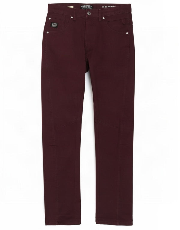 Jack & Jones Mens Banana Slim Casual Παντελόνι W34 L33 Βουργουνδί