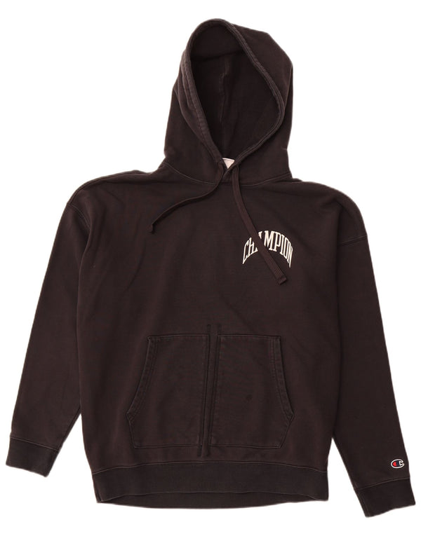 CHAMPION Ανδρικό φούτερ με κουκούλα, μεσαίο μαύρο βαμβακερό