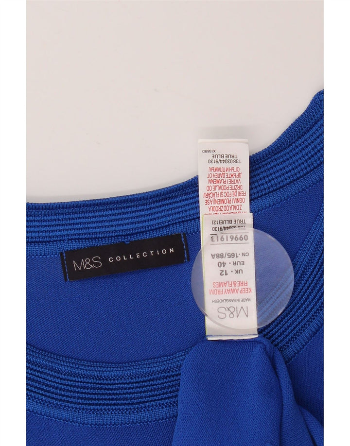 Γυναικεία μπλούζα Marks & Spencer Top UK 12 Medium Blue Geometric Viscose