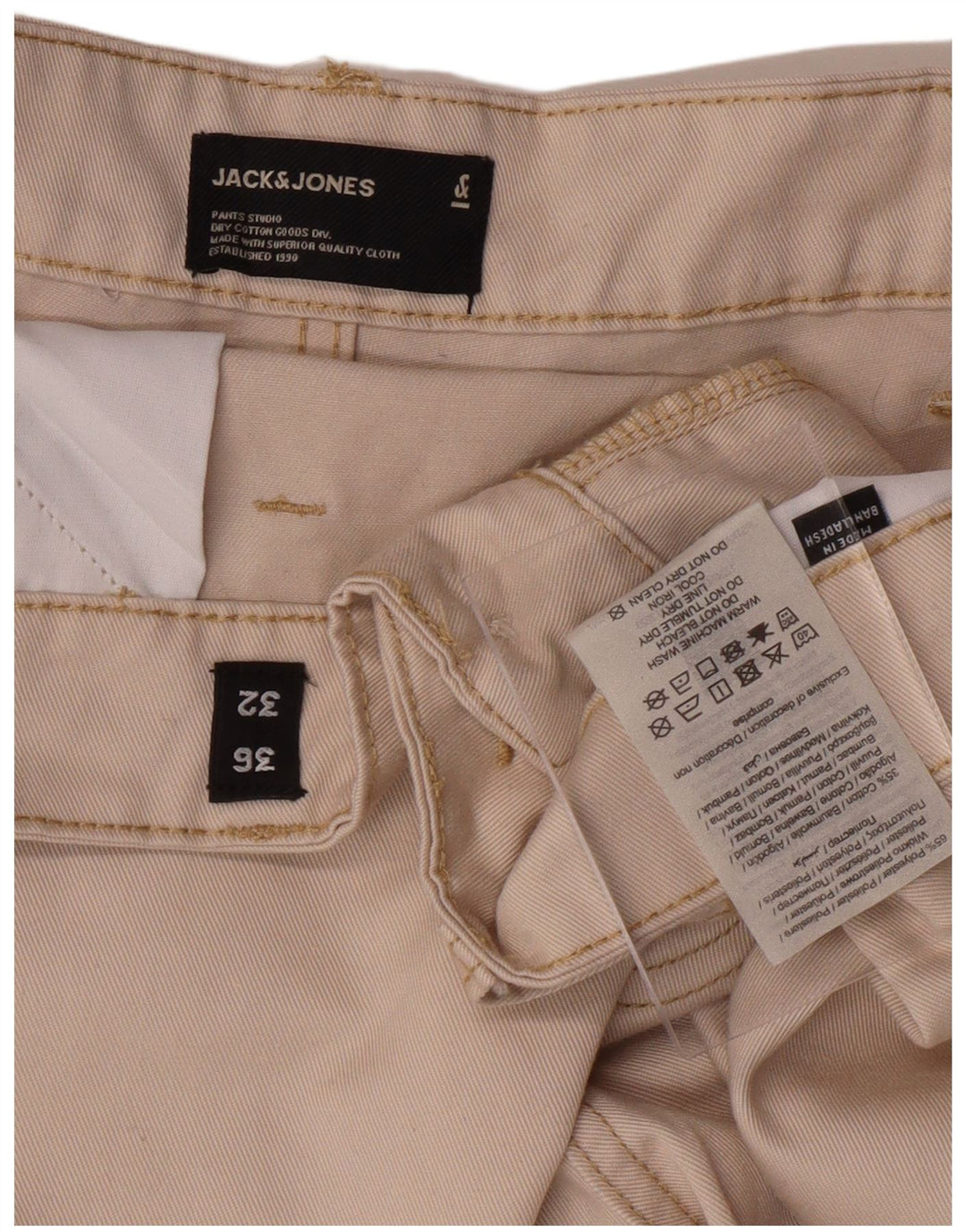 JACK & JONES Ανδρικό παντελόνι Cargo Cropped W36 L23 Beige Polyester