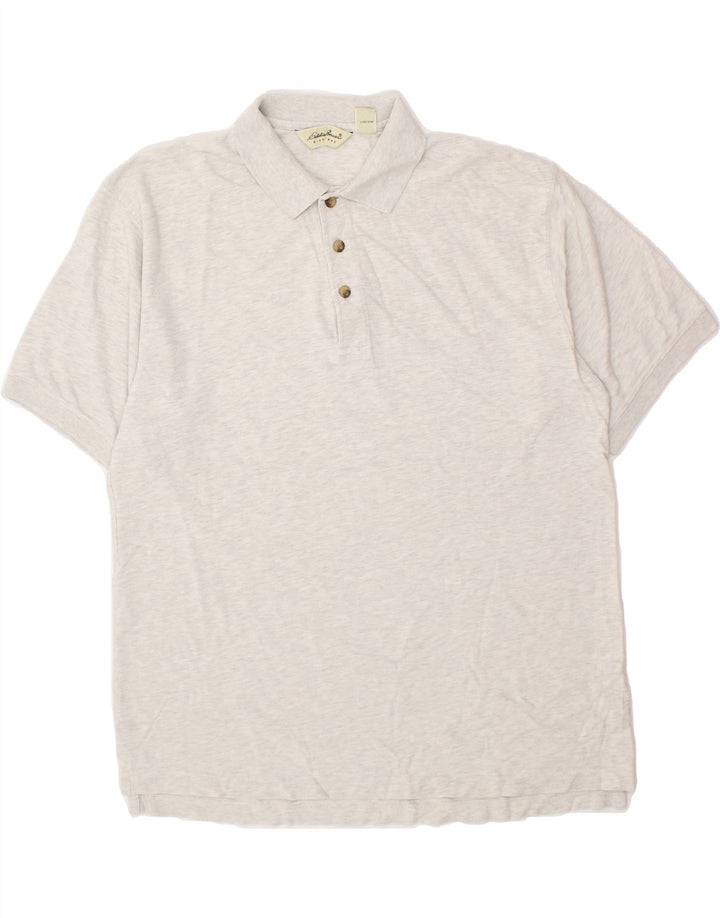 EDDIE BAUER Mens Polo Shirt Medium Grey Cotton Vintage Eddie Bauer and Second-Hand Eddie Bauer from Messina Hembry 