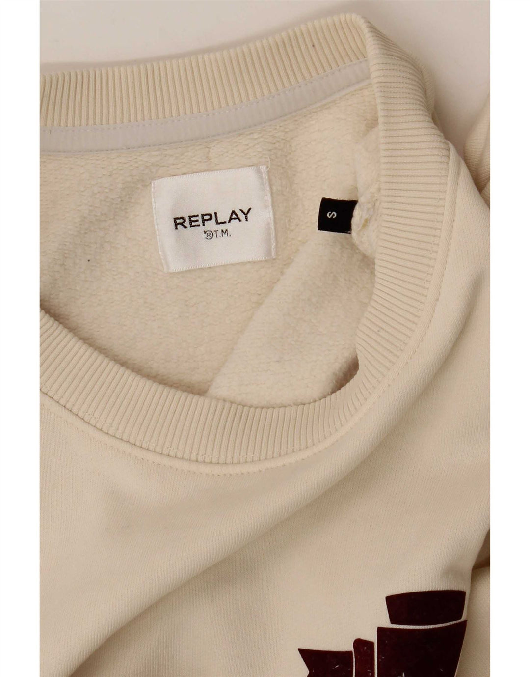 Replay Γυναικείο Φούτερ μεγάλου μεγέθους Jumper UK 10 Small Beige