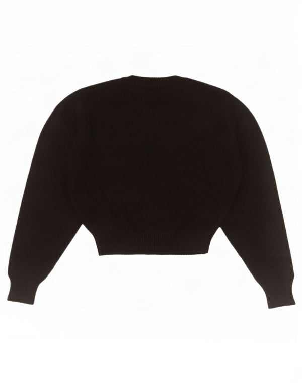 Zara Γυναικείο πουλόβερ με λαιμόκοψη Crop Crop UK 10 Small Black Viscose