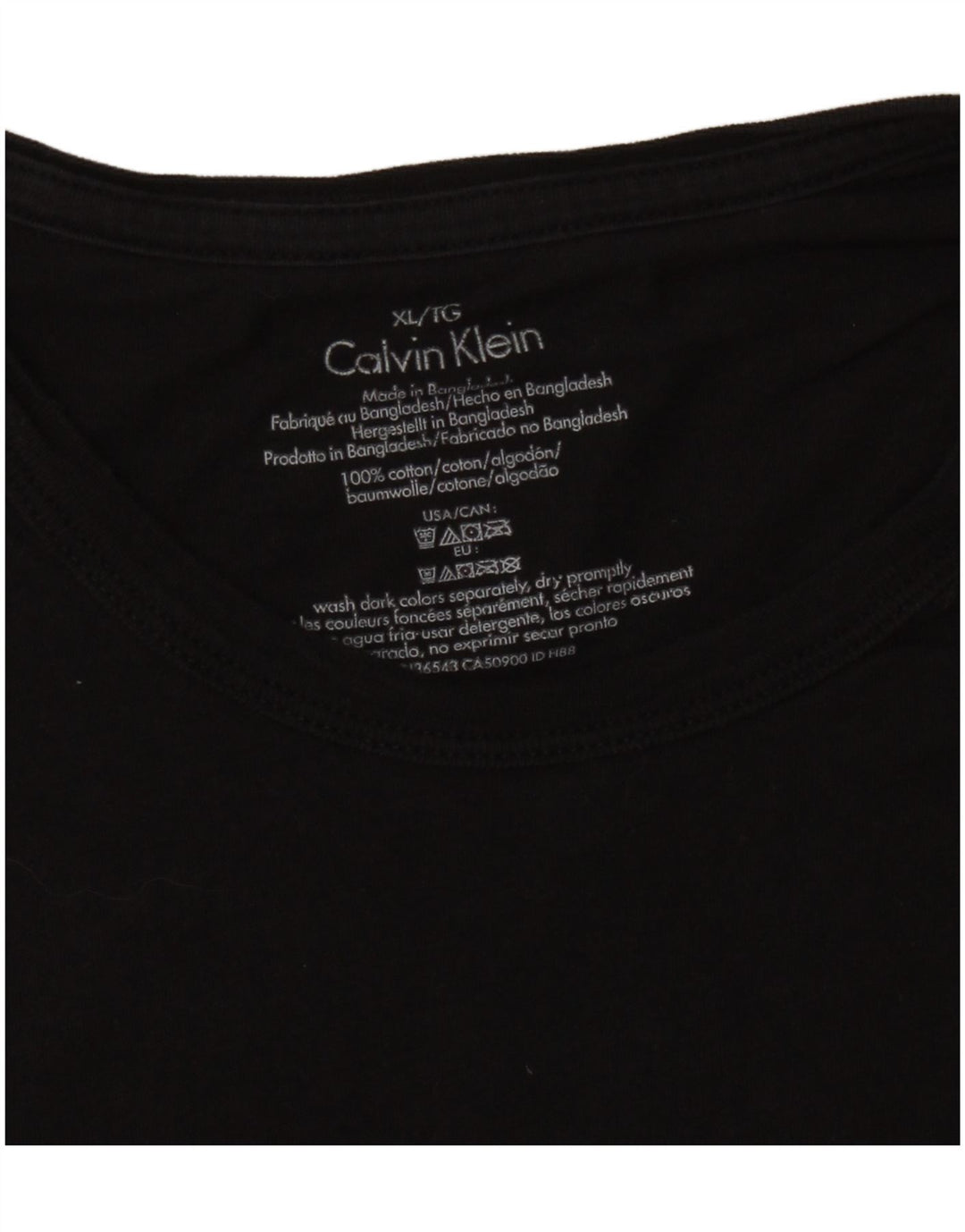 CALVIN KLEIN Ανδρικό T-Shirt Top XL Μαύρο βαμβακερό