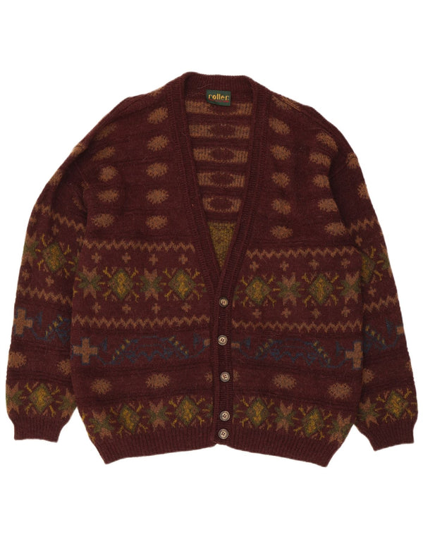 Ανδρικό πουλόβερ vintage ζακέτα IT 50 Μεσαίο καφέ Fair Isle Alpaca Wool