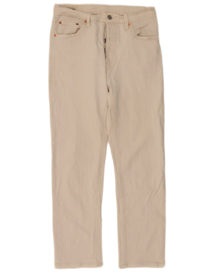Levi's Womens 501 Straight Jeans W29 L28 Off White Βαμβακερό