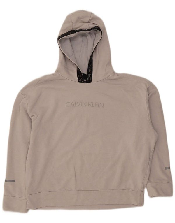 Calvin Klein Γυναικεία γραφικά κουκούλα UK 14 Medium Grey Colourblock