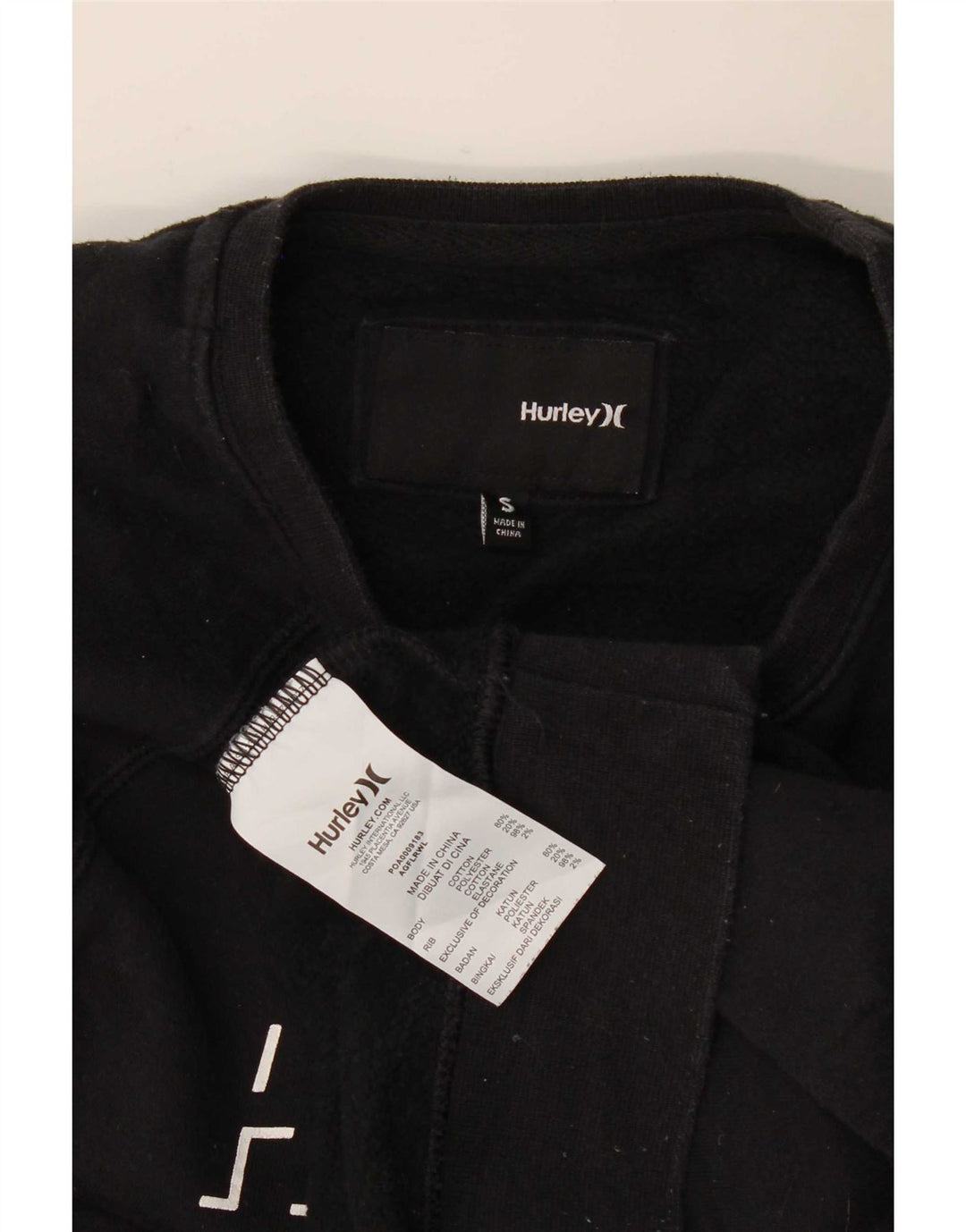 Hurley Γυναικεία υπερμεγέθη Crop γραφική φούτερ Jumper UK 10 Small Black