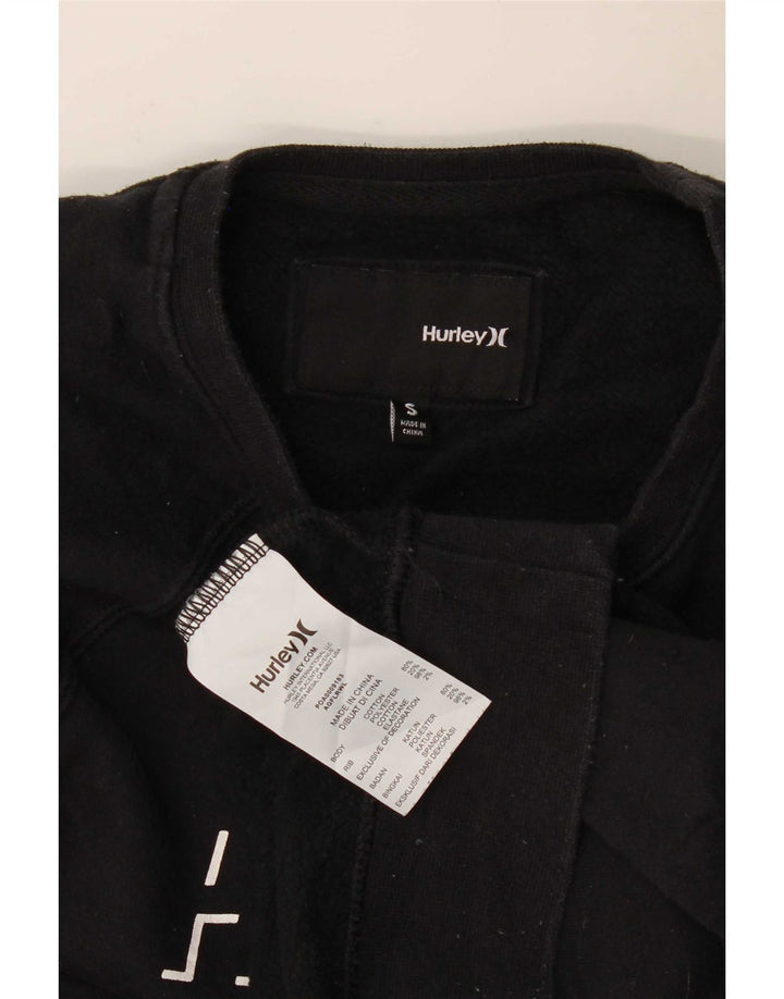 Hurley Γυναικεία υπερμεγέθη Crop γραφική φούτερ Jumper UK 10 Small Black