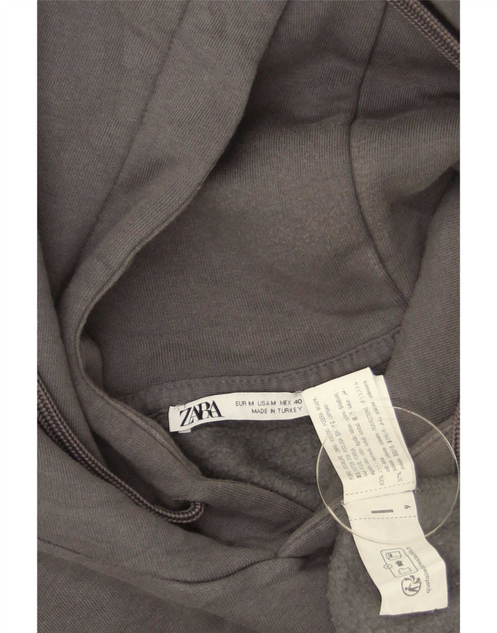 Zara Ανδρικό Hoodie Jumper Μεσαίο Γκρι Βαμβακερό