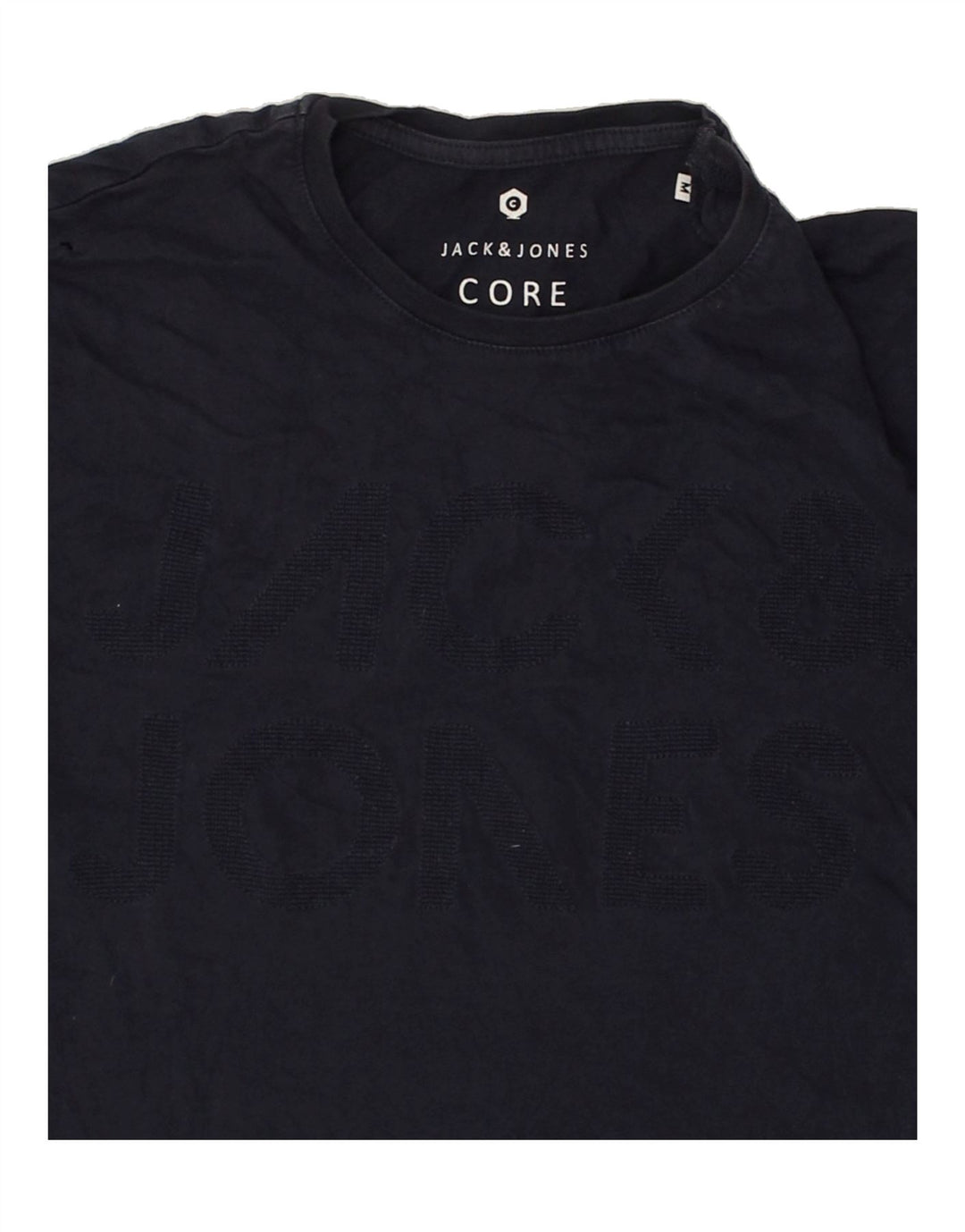 JACK & JONES Mens Graphic T-Shirt Top Medium Navy Blue Cotton Vintage Jack & Jones and Second-Hand Jack & Jones from Messina Hembry 
