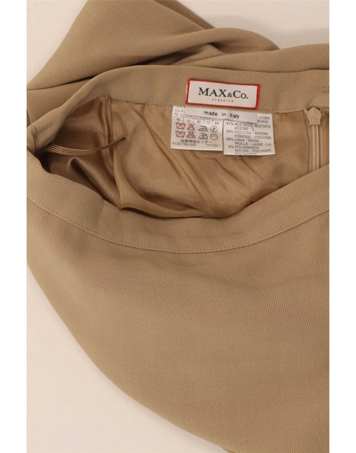 Max & Co. Γυναικεία Pencil Φούστα UK 12 Medium W28 Beige Acetate