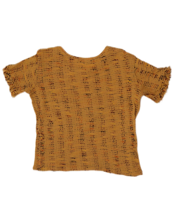 Zara Γυναικεία Μπλούζα Crop Top UK 10 Small Beige ριγέ
