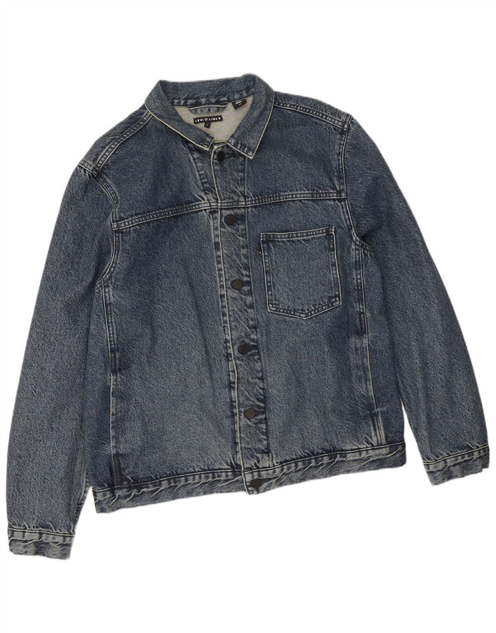 Ανδρικό τζιν μπουφάν Levi's UK 40 Large Navy Blue Cotton