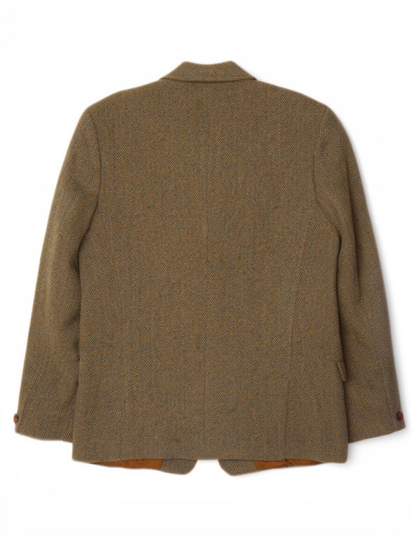 Dunn &Co Mens Harris Tweed UK 40 Large Brown μαλλί ψαροκόκαλο Classic