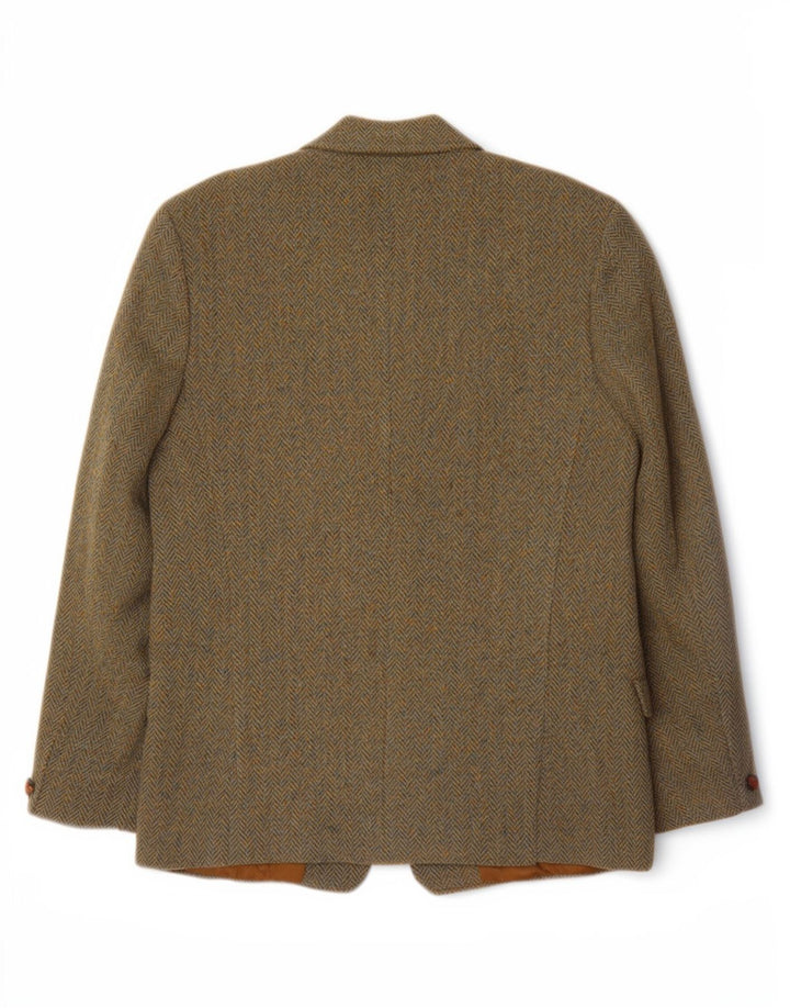 Dunn &Co Mens Harris Tweed UK 40 Large Brown μαλλί ψαροκόκαλο Classic
