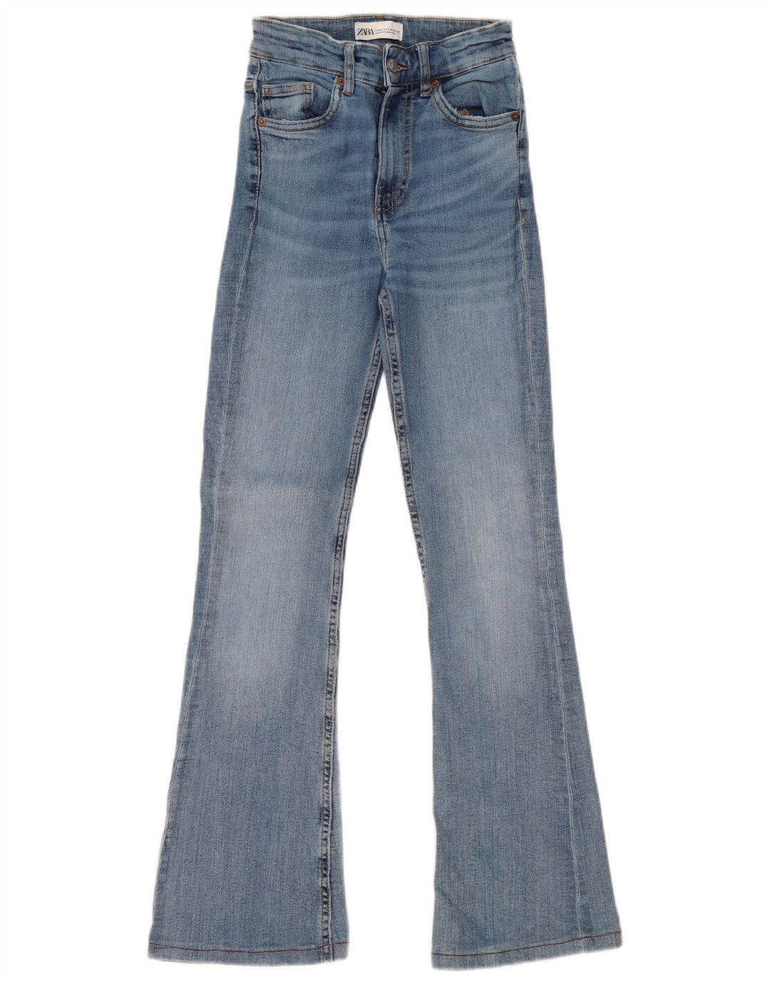 Zara Γυναικείο Jeans Flared EU 34 2XS W24 L31 Blue