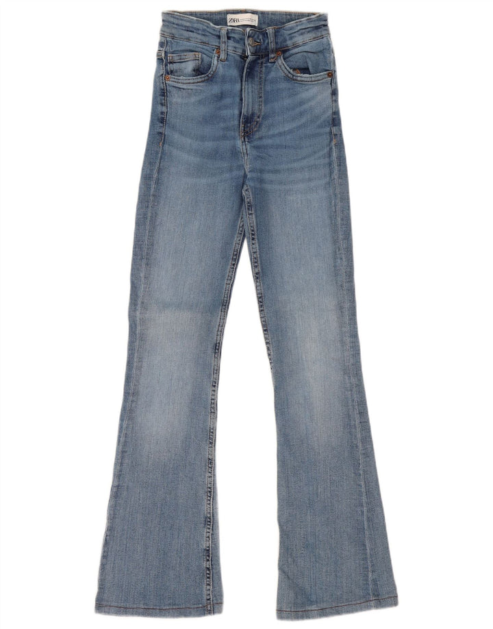 Zara Γυναικείο Jeans Flared EU 34 2XS W24 L31 Blue
