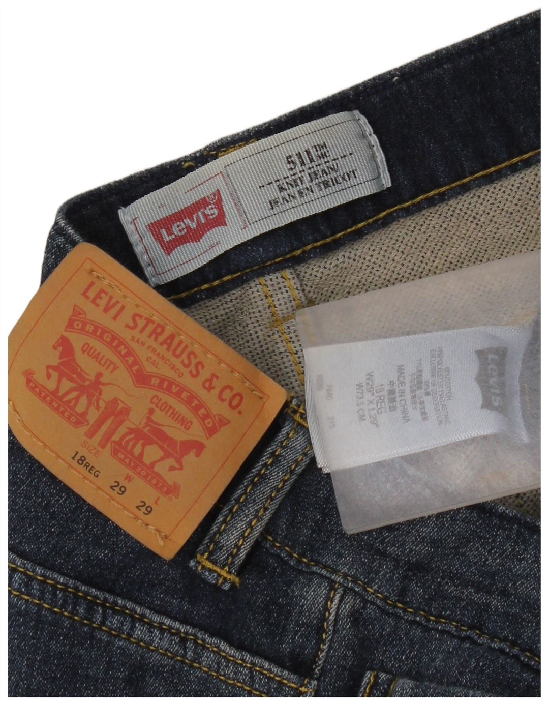 Levi's Boys 511 Slim Jeans 15-16 ετών W29 L29 Μπλε βαμβακερό